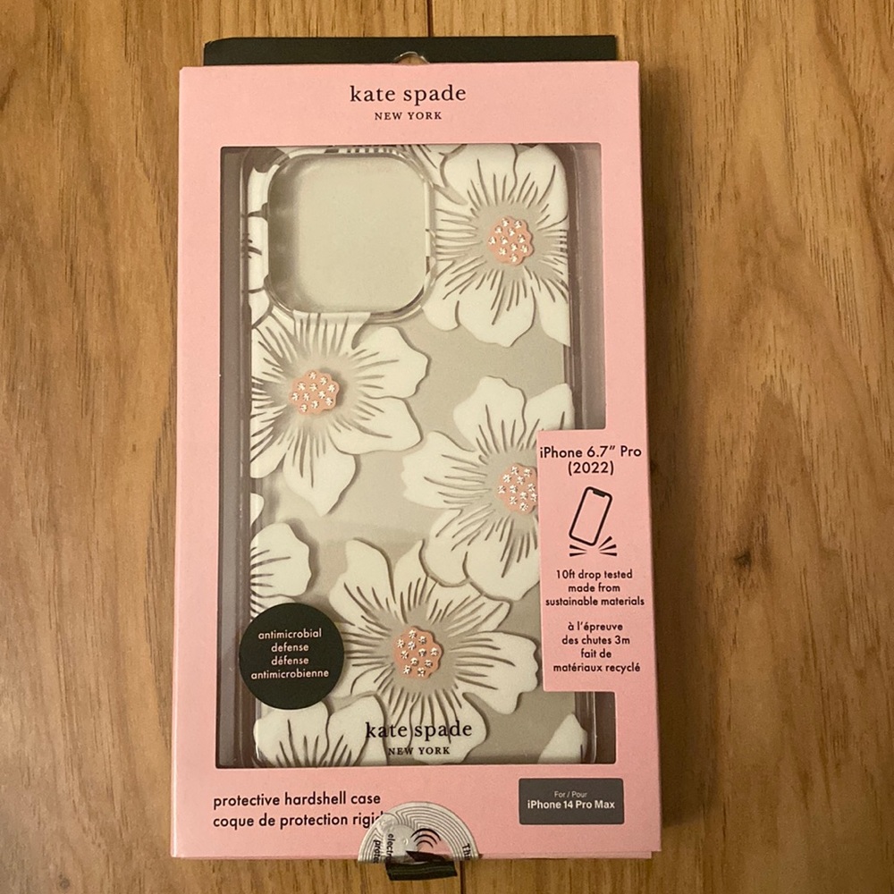 NWT kate spade- Protective Hardshell Magsafe Case iPhone 14 Pro Max- Hollyhock